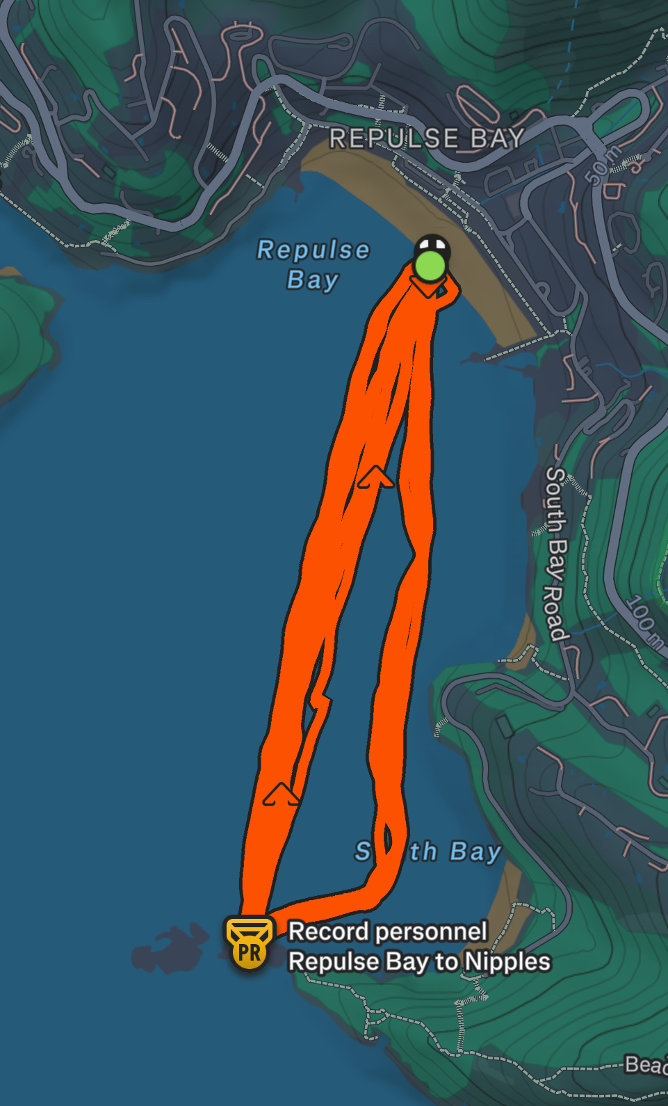 GPS route of 28.1 km loops in Repulse Bay